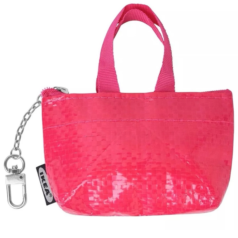 Pink IKEA keychain bag